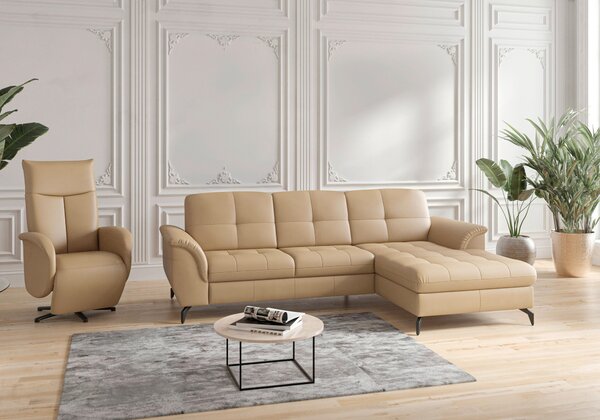 ROHOVÁ SEDAČKA, textil, koža, cappuccino Sit & More - Sedačky, Online Only