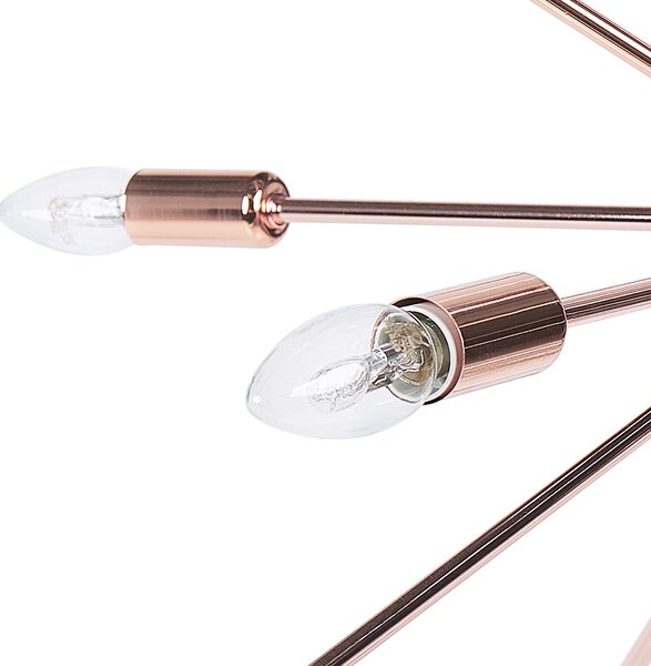 Závesná lampa medená kovová s 18 svetlami na strop moderný glamour štýl obývacia izba