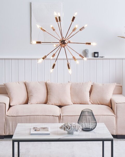 Závesná lampa medená kovová s 18 svetlami na strop moderný glamour štýl obývacia izba