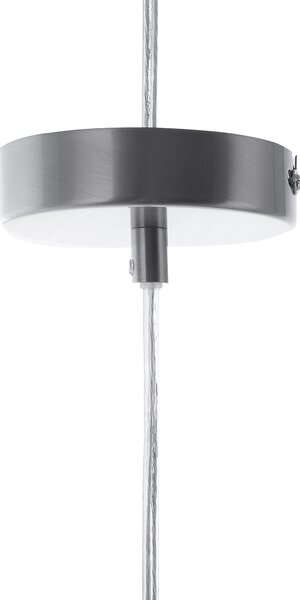 Závesná lampa sivá z dymového skla industriálne stropné svietidlo so skleneným tienidlom