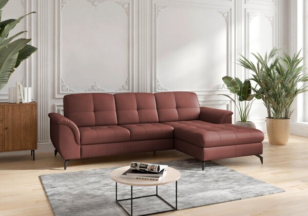 ROHOVÁ SEDAČKA, textil, koža, červenohnedá Sit & More - Sedačky, Online Only