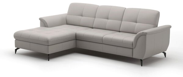 ROHOVÁ SEDAČKA, textil, koža, svetlosivá Sit & More - Sedačky, Online Only