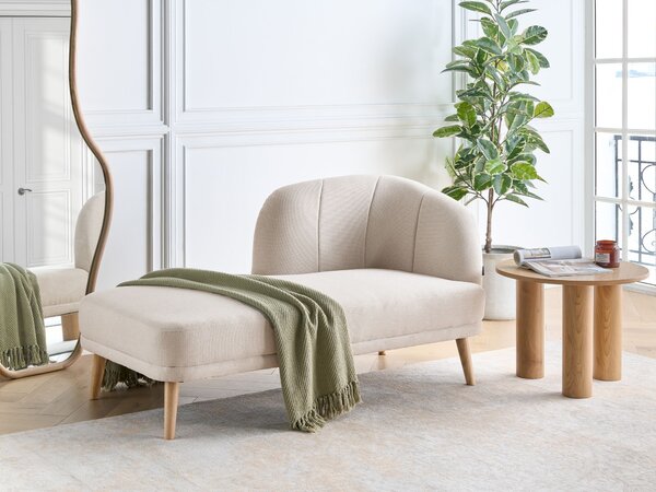 Leňoška svetlobéžová látkové čalúnenie polyester pravostranná moderný tradičný štýl obývačka