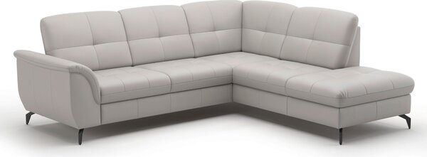 ROHOVÁ SEDAČKA, textil, koža, svetlosivá Sit & More - Sedačky, Online Only