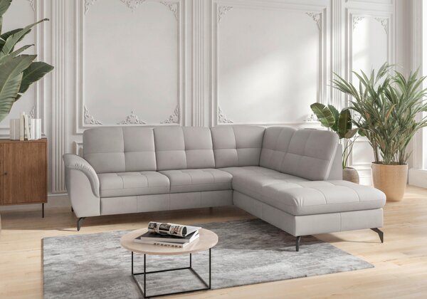ROHOVÁ SEDAČKA, textil, koža, svetlosivá Sit & More - Sedačky, Online Only