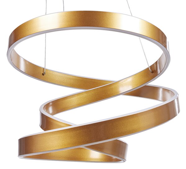 Závesná lampa zlatá hliníková s LED svetlami v tvare uzla moderné elegantné závesné svietidlo