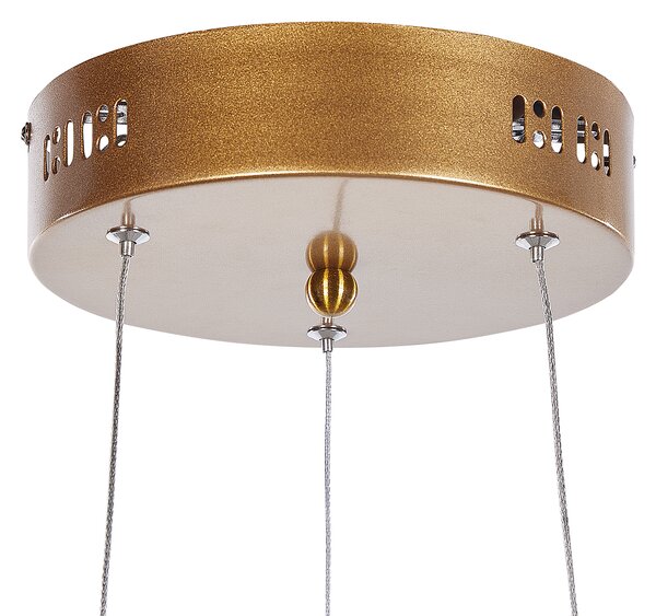 Závesná lampa zlatá hliníková s LED svetlami v tvare uzla moderné elegantné závesné svietidlo