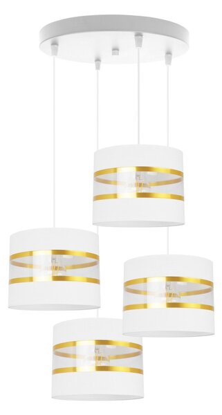 Závesné svietidlo Elegance, 4x textilné tienidlo (mix 6 farieb), (výber z 2 farieb konštrukcie), o, g