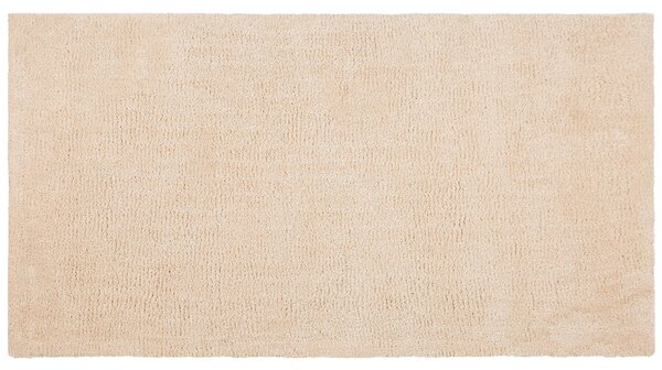 Koberec béžový 80 x 150 cm moderný všívaný strojom obdĺžnikový huňatý s vysokým vlasom