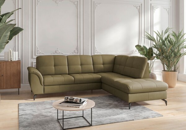 ROHOVÁ SEDAČKA, textil, koža, olivovozelená Sit & More - Sedačky, Online Only