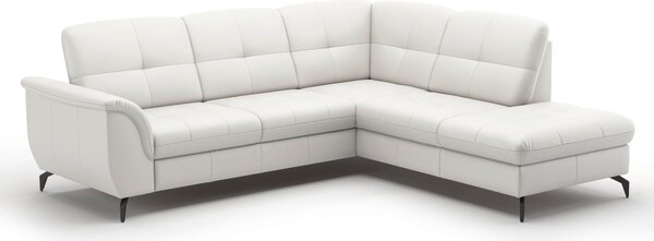 ROHOVÁ SEDAČKA, textil, koža, biela Sit & More - Sedačky, Online Only