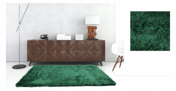 Plyšový koberec Vitolo - tmavo zelený Rozmer koberca: 100x150cm