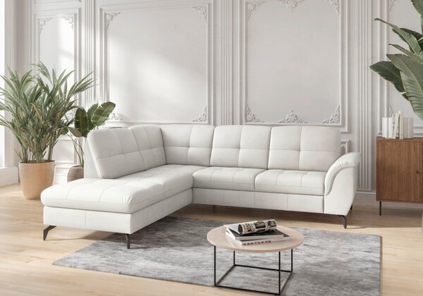 ROHOVÁ SEDAČKA, textil, koža, biela Sit & More - Sedačky, Online Only