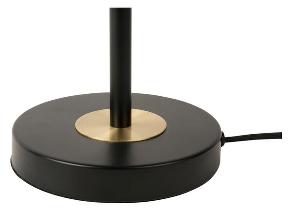Čierna stolová lampa s kovovým tienidlom (výška 40 cm) Gold Disc – Leitmotiv