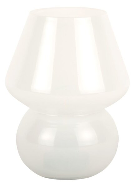 Biela LED stolová lampa so skleneným tienidlom (výška 20 cm) Vintage – Leitmotiv