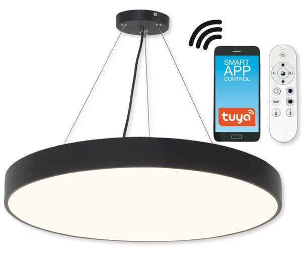 LED inteligentný luster Metal 60CZ 60W, 3000-6500K, 6000lm, Ø600, čierna + diaľkové ovládanie + SMART