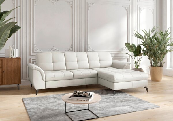 ROHOVÁ SEDAČKA, textil, koža, biela Sit & More - Sedačky, Online Only
