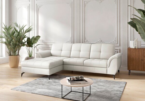ROHOVÁ SEDAČKA, textil, koža, biela Sit & More - Sedačky, Online Only