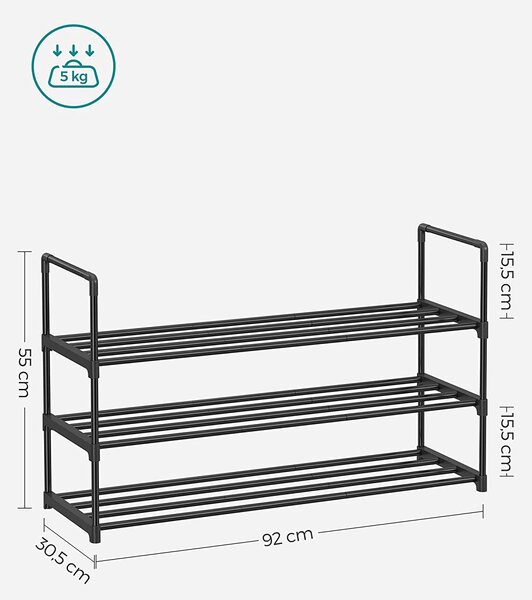 SONGMICS Botník Rezula 55 cm černý
