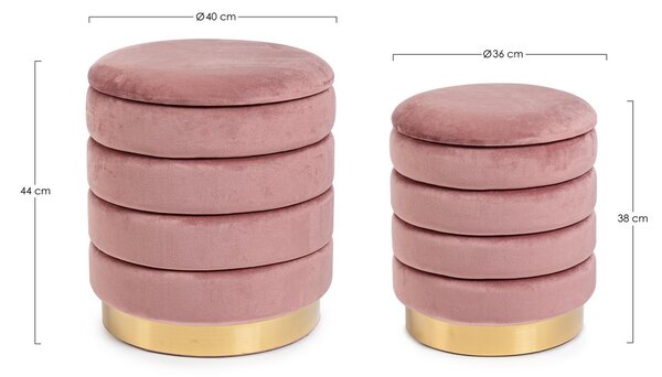 2SET DARINA ANTIC ROSE taburet s úložným priestorom