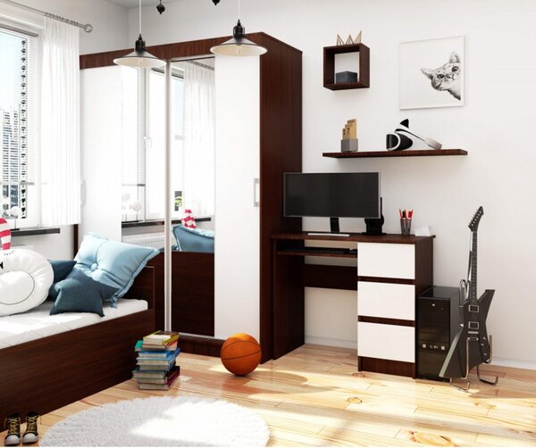 Počítačový stôl A-6 pravá wenge/biela