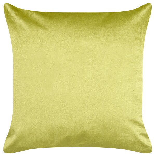Sada 2 dekoratívnych vankúšov svetlozelená zamat 45 x 45 cm zlatá potlač listov monstery elegantný glamour štýl doplnky