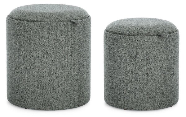 2SET SASHA tmavý taburet s úložným priestorom