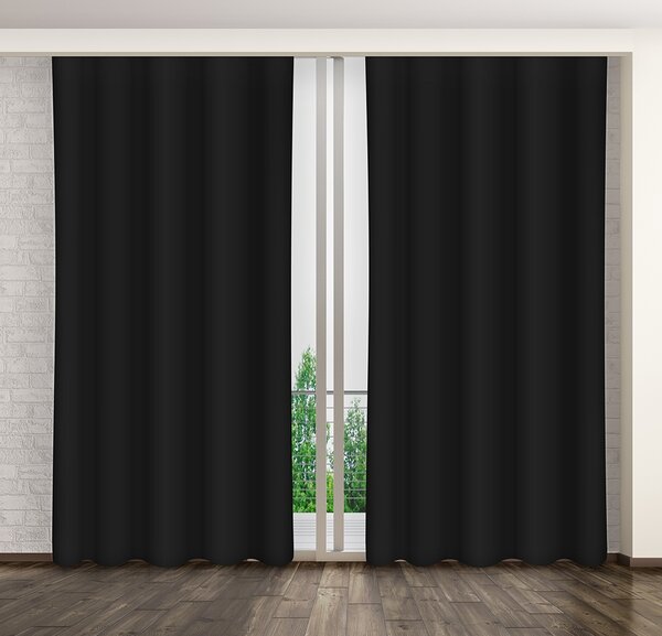 Dekorstudio Jednofarebný záves na kolieskach čierny ZKMA-001 Varianta: Výška závesu: 250cm