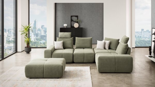 SEDACIA SÚPRAVA, textil, olivovozelená Xora - Sedačky