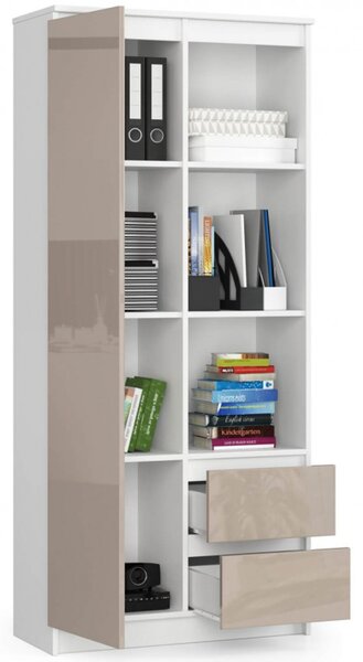Regál R 80 cm CLP R11 biela/cappuccino lesk