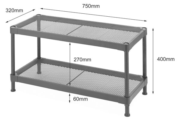 REGÁL NA TOPÁNKY, čierna, 75/40/32 cm MID.YOU - Online Only drobný nábytok, Online Only