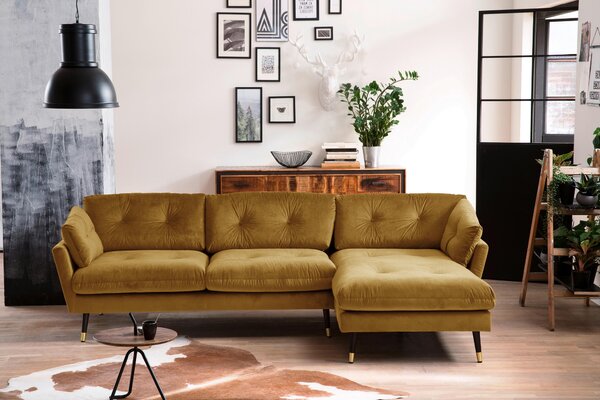 ROHOVÁ SEDAČKA, textil, horčicovožltá MID.YOU - Online Only obývacie izby, Online Only