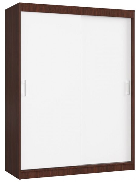 Šatníková skriňa posuvná 150 cm CLP MONO wenge/biela