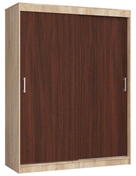 Šatníková skriňa posuvná 150 cm CLP MONO dub sonoma/wenge