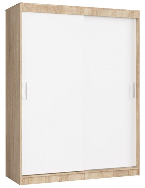 Šatníková skriňa posuvná 150 cm CLP MONO dub sonoma/biela