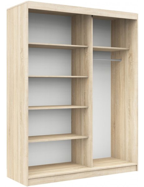 Šatníková skriňa posuvná 150 cm CLP MONO dub sonoma/wenge