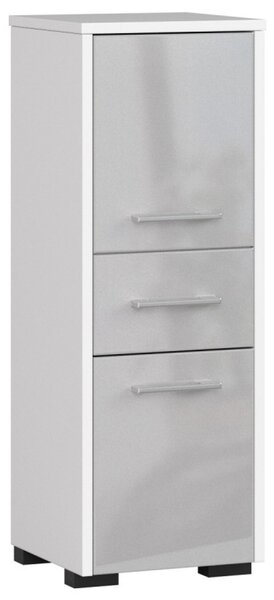 Kúpeľňová skrinka Fin 2D 1SZ biela/metalic lesk