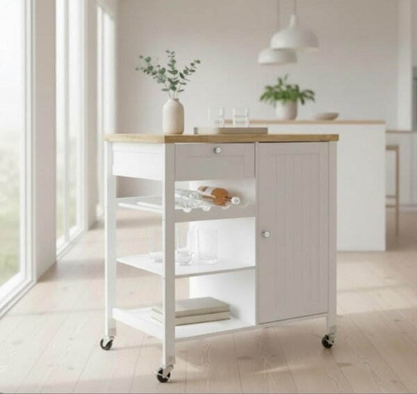 SERVÍROVACÍ VOZÍK, biela, 80/89/47 cm MID.YOU - Barový nábytok, Online Only