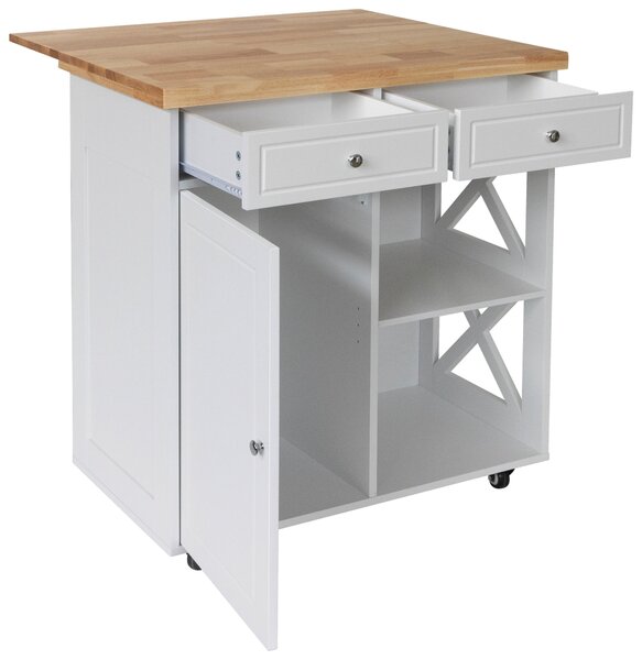 SERVÍROVACÍ VOZÍK, biela, 80/68/90 cm MID.YOU - Barový nábytok, Online Only