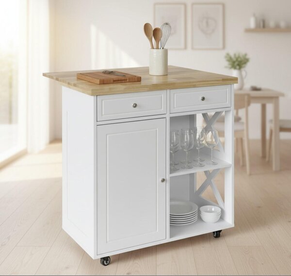 SERVÍROVACÍ VOZÍK, biela, 80/68/90 cm MID.YOU - Barový nábytok, Online Only