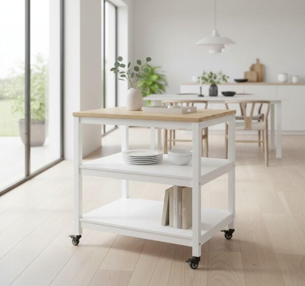 SERVÍROVACÍ VOZÍK, biela, 79/90/60 cm MID.YOU - Barový nábytok, Online Only