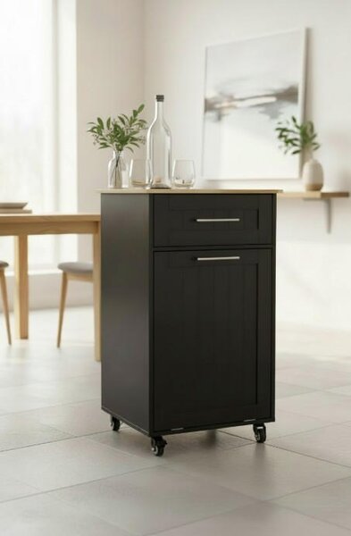 SERVÍROVACÍ VOZÍK, čierna, 50/90/46 cm MID.YOU - Barový nábytok, Online Only