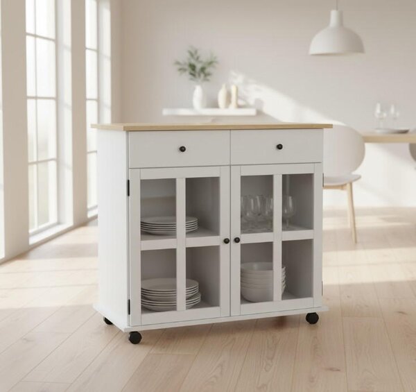 SERVÍROVACÍ VOZÍK, biela, 95/88/47 cm MID.YOU - Barový nábytok, Online Only