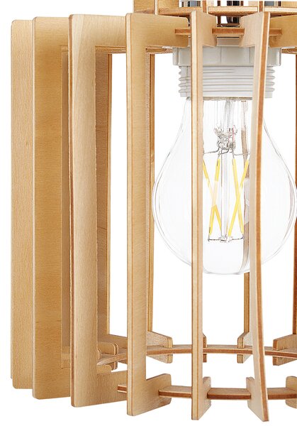Stropná lampa svetlé drevo MDF kov stropné svietidlo otvorené tienidlo boho štýl obývačka jedáleň