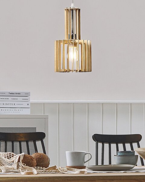 Stropná lampa svetlé drevo MDF kov stropné svietidlo otvorené tienidlo boho štýl obývačka jedáleň
