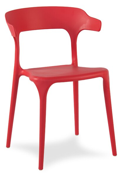 Plastová stolička na terasu ULME červená