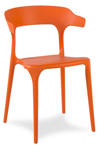 Plastová stolička na terasu ULME oranžová