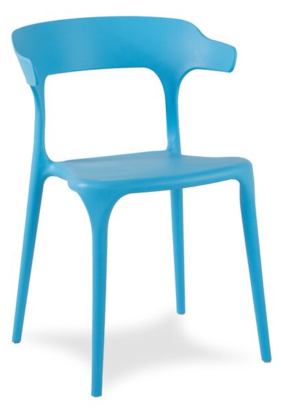 Plastová stolička na terasu ULME svetlo modrá