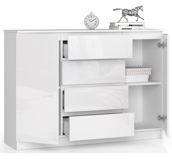 Komoda k140 2D4SZ biela lesk