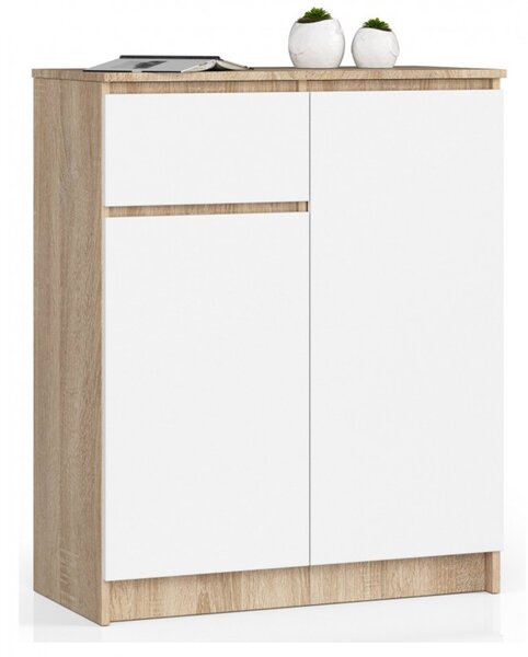 Komoda K80 2D1SZ dub sonoma/biela